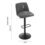 2 Set Swivel Counter Bar Stools With Mid Backrest | Grey