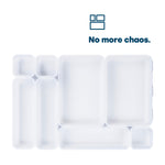 8pc Interlocking Drawer Organiser White