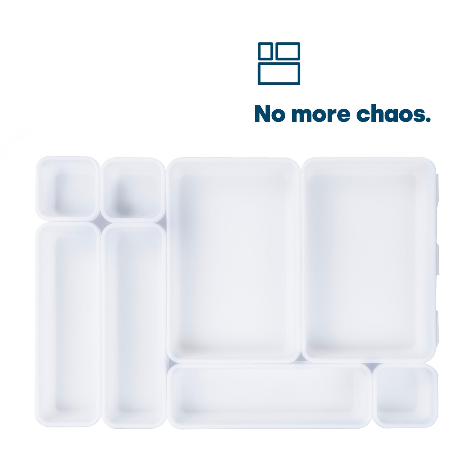 8pc Interlocking Drawer Organiser White