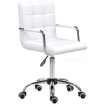 Mid Back Pu Office Chair Swivel | White