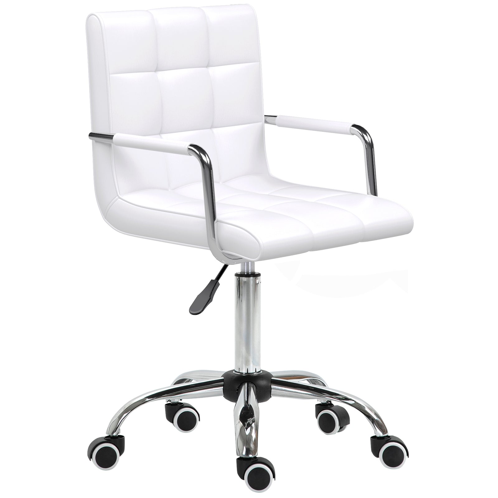 Mid Back Pu Office Chair Swivel | White