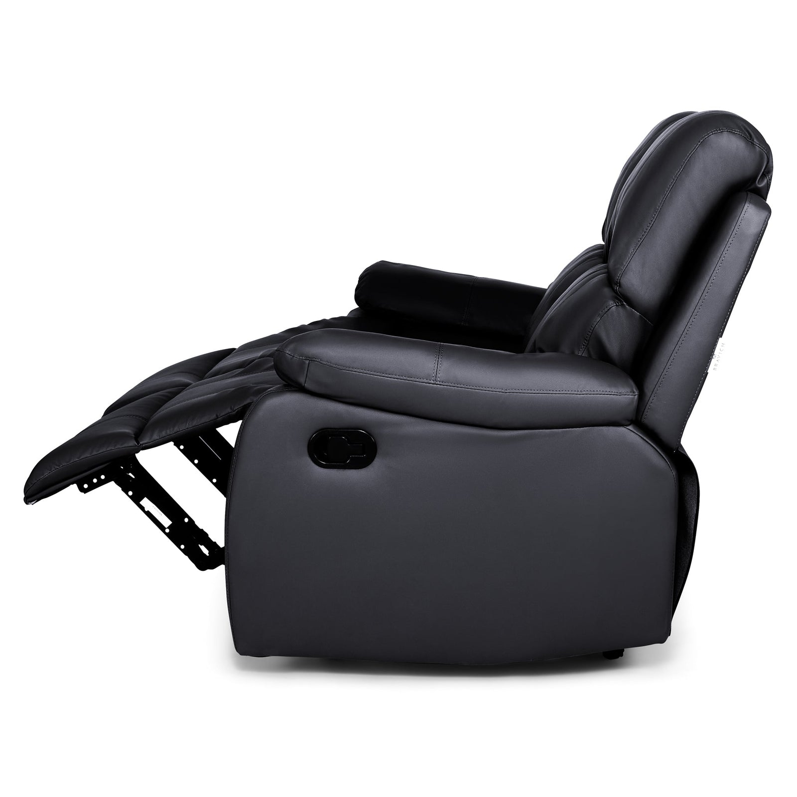 Bonded Leather Recliner Sofa - 2 Seater | Black