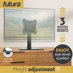 Universal Tv Stand 17 To 55 Inch Tvs, Swivel, Rotation & Height Adjustable, 20kg Load, Max Vesa 200x200mm Glass Base