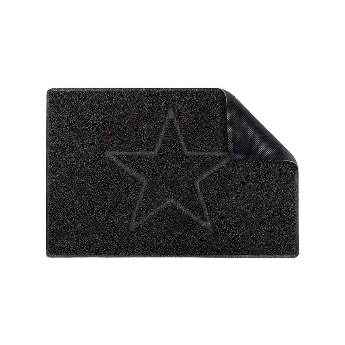Star Embossed Doormat | Small | Black