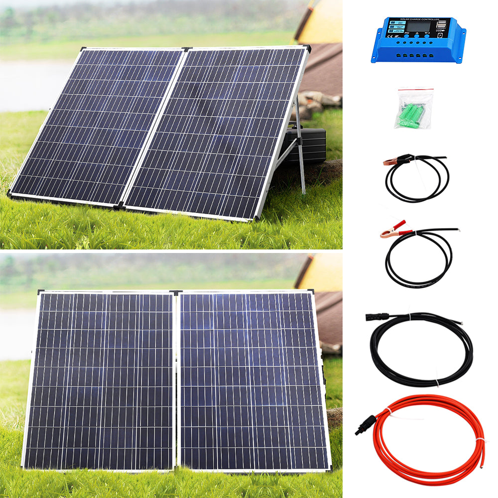 50-160W Portable Folding Solar Panel Kit | Small | Black