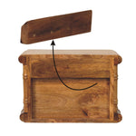 Bamboo Bedside In Amber Oak Finish, 2 Drawers, Brown