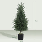 HOMCOM Set Of 2 Decorative Artificial Plant, Fake Plants For Home Decor