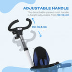 6 In 1 Trike For Toddler 1-5 Years With Parent Handle | Dark Blue