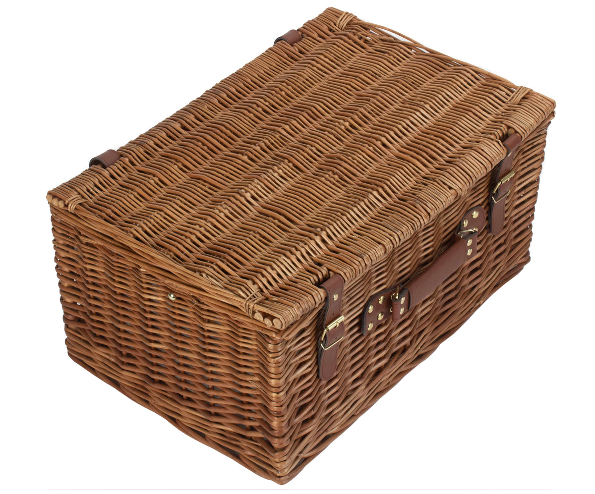 Green Tweed Classic Picnic Wicker Basket | 6 Person | Green