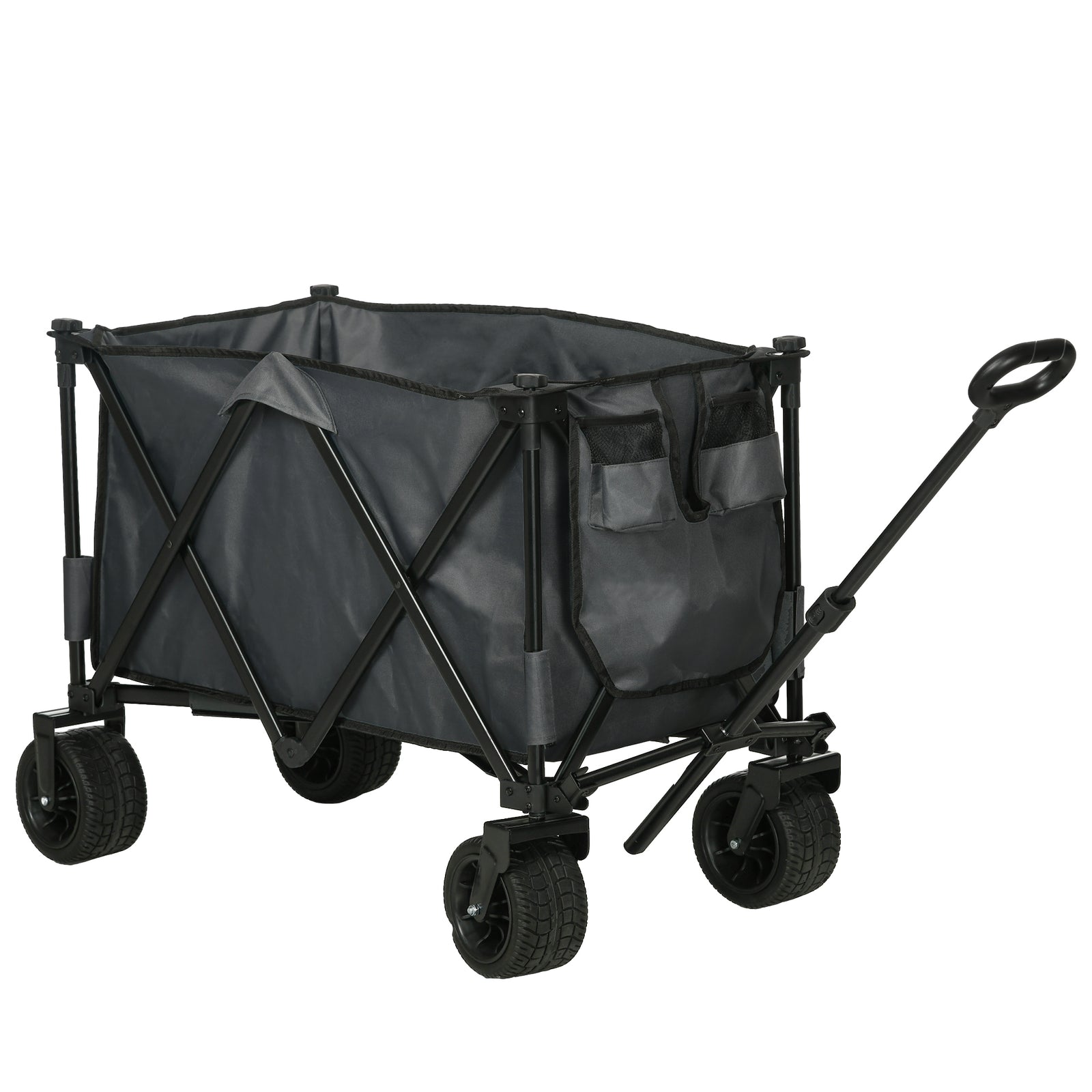 Folding Garden Camping Trolley Steel Frame | Dark Gray