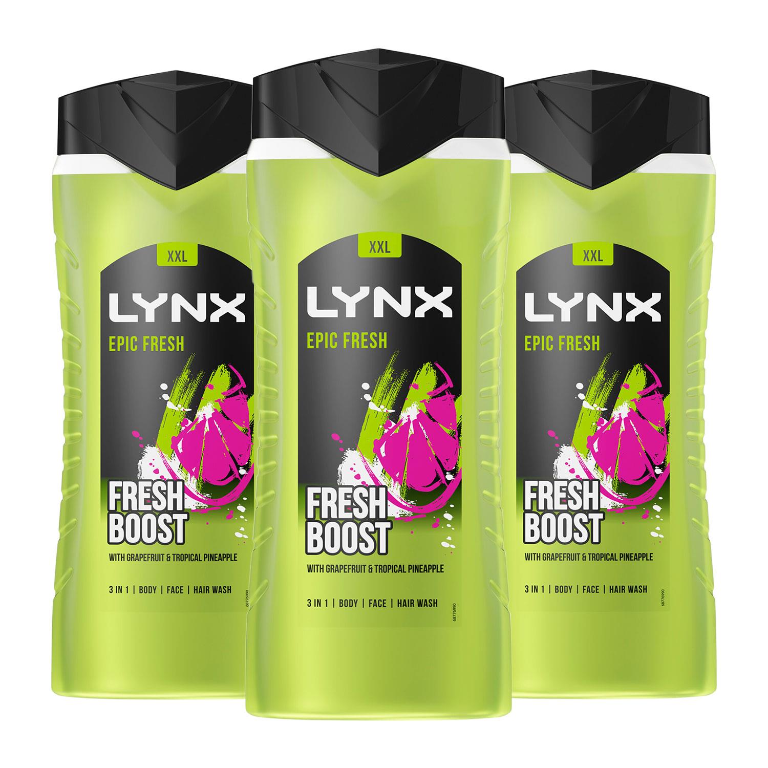 Epic Fresh Shower Gel Grapefruit & Tropical Pineapple Scent 500ml, 3 Pack