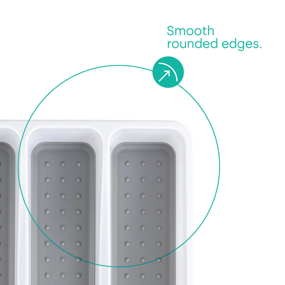 Non-slip White Cutlery Tray