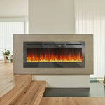 40/50/60-inch Wall Mounted & Recessed Led Electric Fireplace With 12 Flame Colors, Adjustable Brightness & Remote Control | Medium