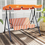 3-seat Swing Chair Garden Swing Seat W/ Adjustable Canopy | Orange