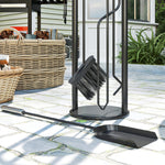Outsunny 5 Pcs Fireplace Companion Set, Metal Fireside Companion Set