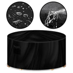 Round Outdoor Patio Waterproof Garden Furniture Cover, Weatherproof Table & Chair Set Protector | 230 x 100cm | Black