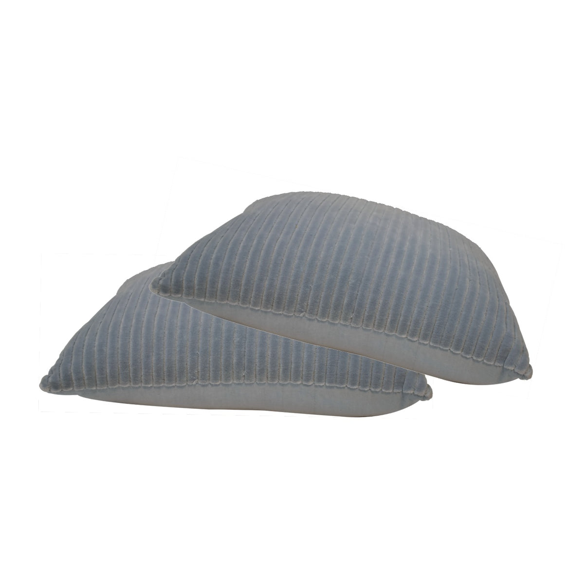 Ribbed Cushion Set, Velvet Fabric | Set of 2 | Grey