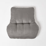 Faux Suede Back Support Thick Lumbar Cushion | Grey