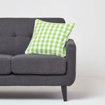 Block Check Cotton Gingham Cushion Cover | 45cm x 45cm | Green