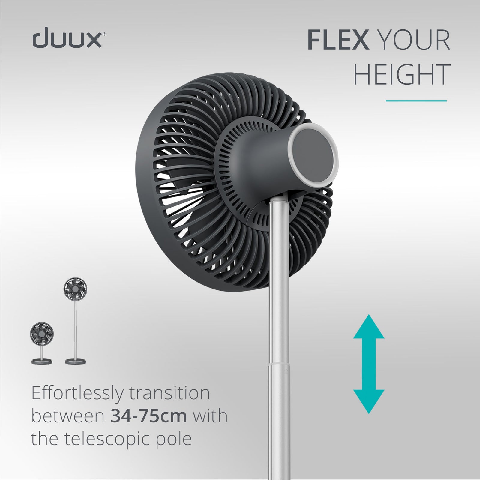 Rize Portable Fan With Rechargeable Battery | Grey