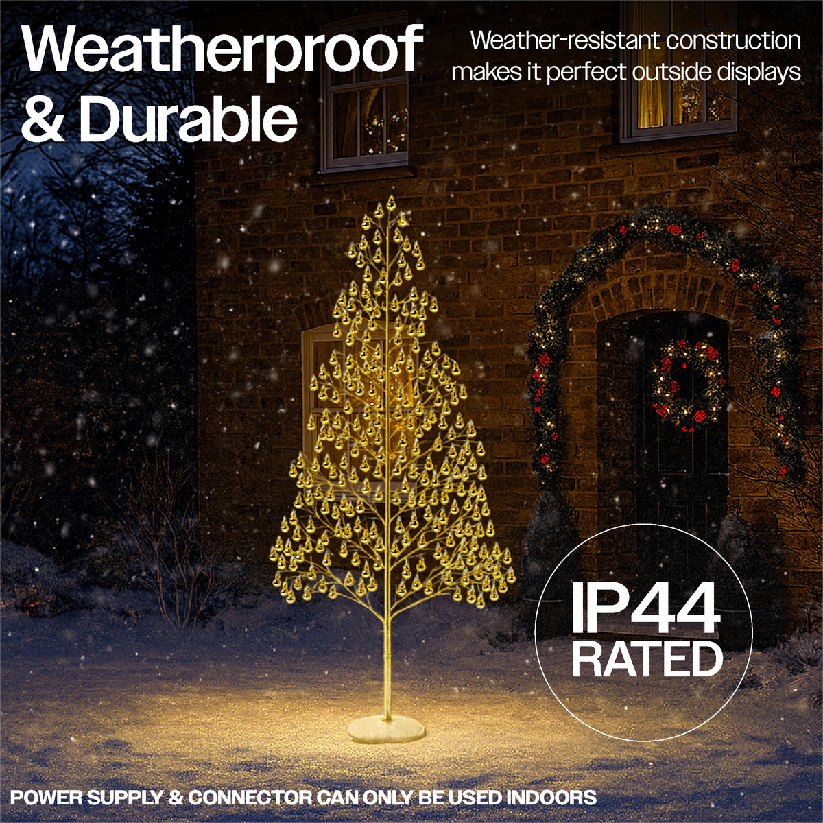 210cm 1200 Warm White Micro Led Tree 5m Lead | Gold