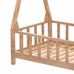 Kid’s Premium Wood House Bed Frame With Fence