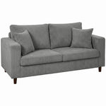 Loveseat Sofa With Wide Seat, Corduroy Upholstered | Light Grey