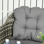 4 Pcs Rattan Set Padded Sofa W/ Glass Table