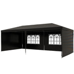 6m X 3m Garden Gazebo Marquee Canopy Party Tent Canopy Patio | Black