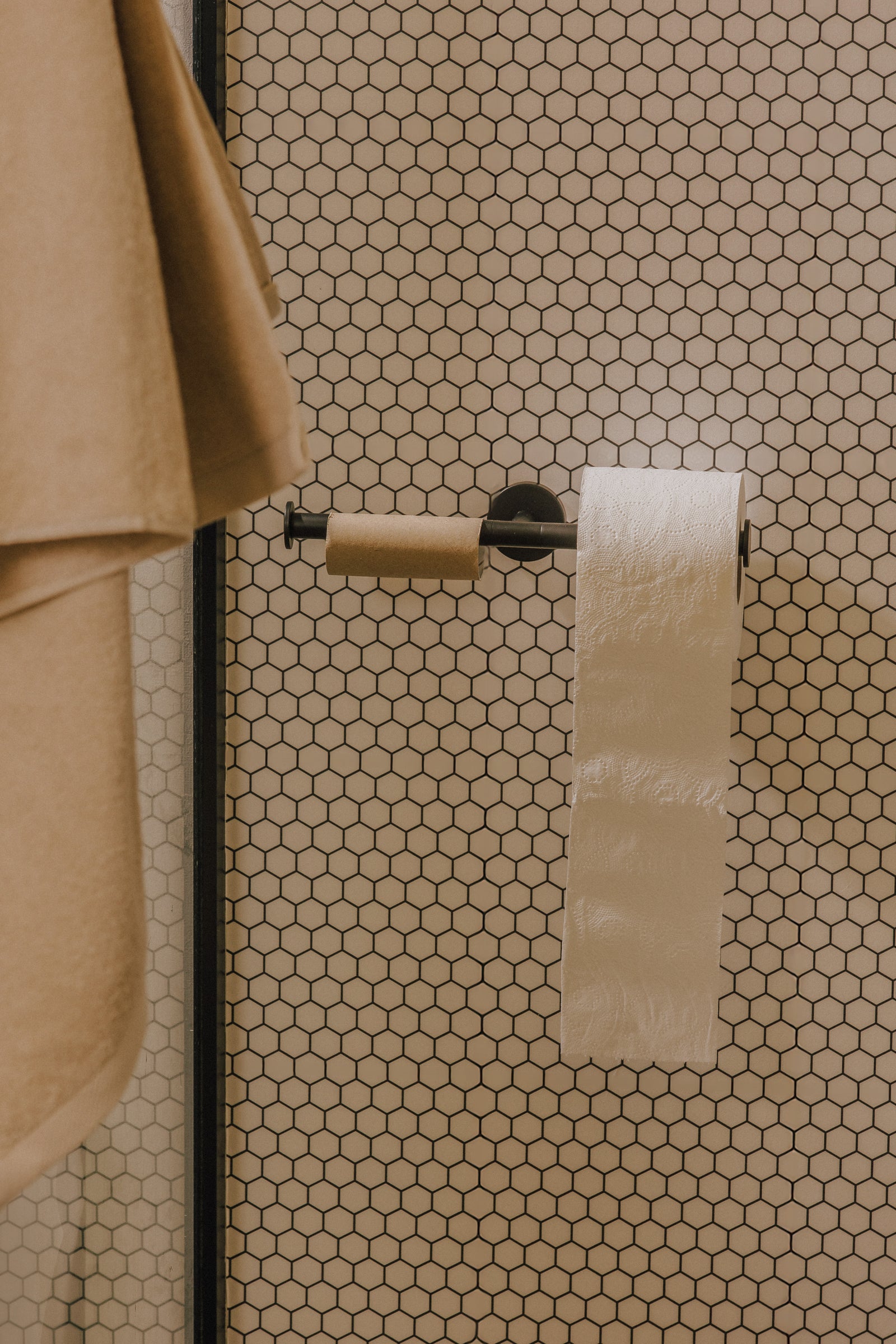 Double Toilet Roll Holder, Matt Black, Hidden Fixings, Start Collection