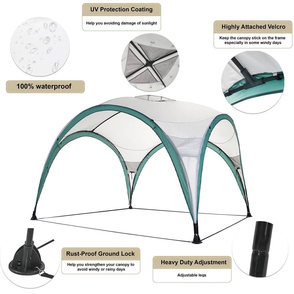 3*3m Pop-Up Canopy Tent, Portable Waterproof UV-Resistant Outdoor Gazebo Shelter with Carry Bag, Stakes & Ropes for Camping