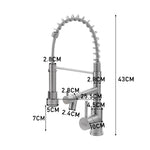 Stainless Steel Kitchen Faucet With Pull Down Spring Spout And Pot Filler | Brushed Nickel