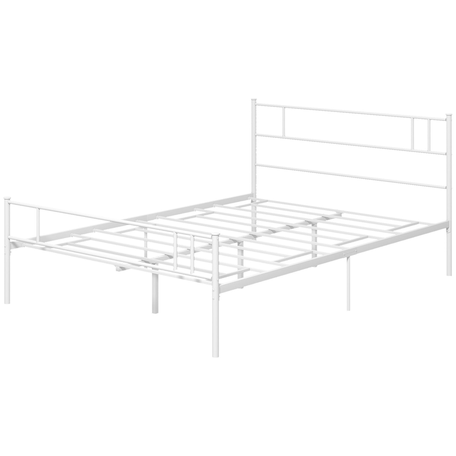 Single/double/king Metal Bed Frame Underbed Storage Space | Double | White
