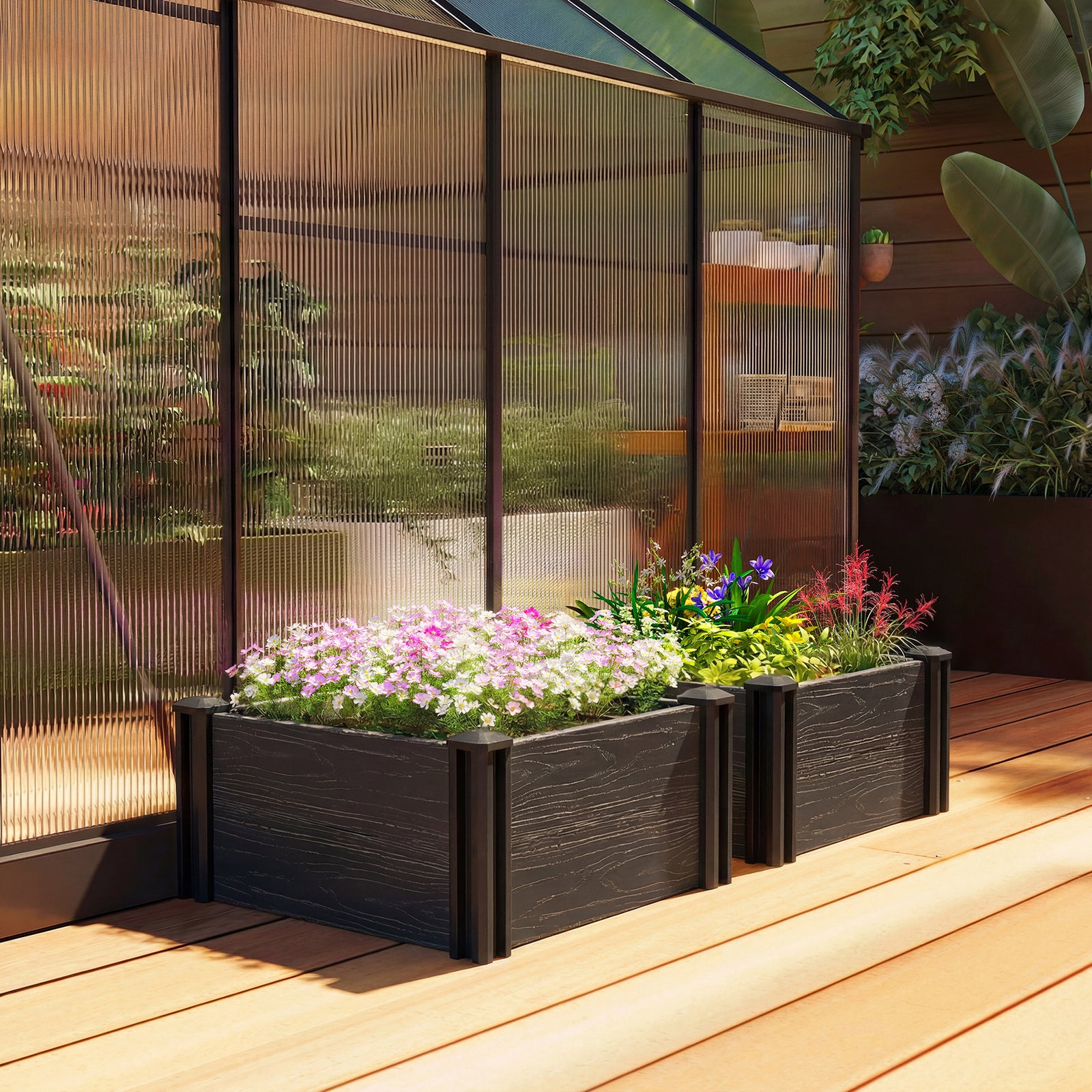 Vinyl Raised Garden Bed Kit | M | Dark Grey