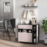 HOMCOM Rolling Kitchen Storage Trolley Cart Cupboard Island Shelves