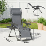 Zero Gravity Chairs Set Of 2 With Cup Holder, Headrest | Grey