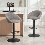 Swivel Bar Stools Set Of 2 Height Adjustable Bar Chairs | Grey