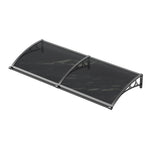 1.2-2.4m W x 0.8m D Curved Outdoor Door Window Awning Canopy | Medium | Dark Grey