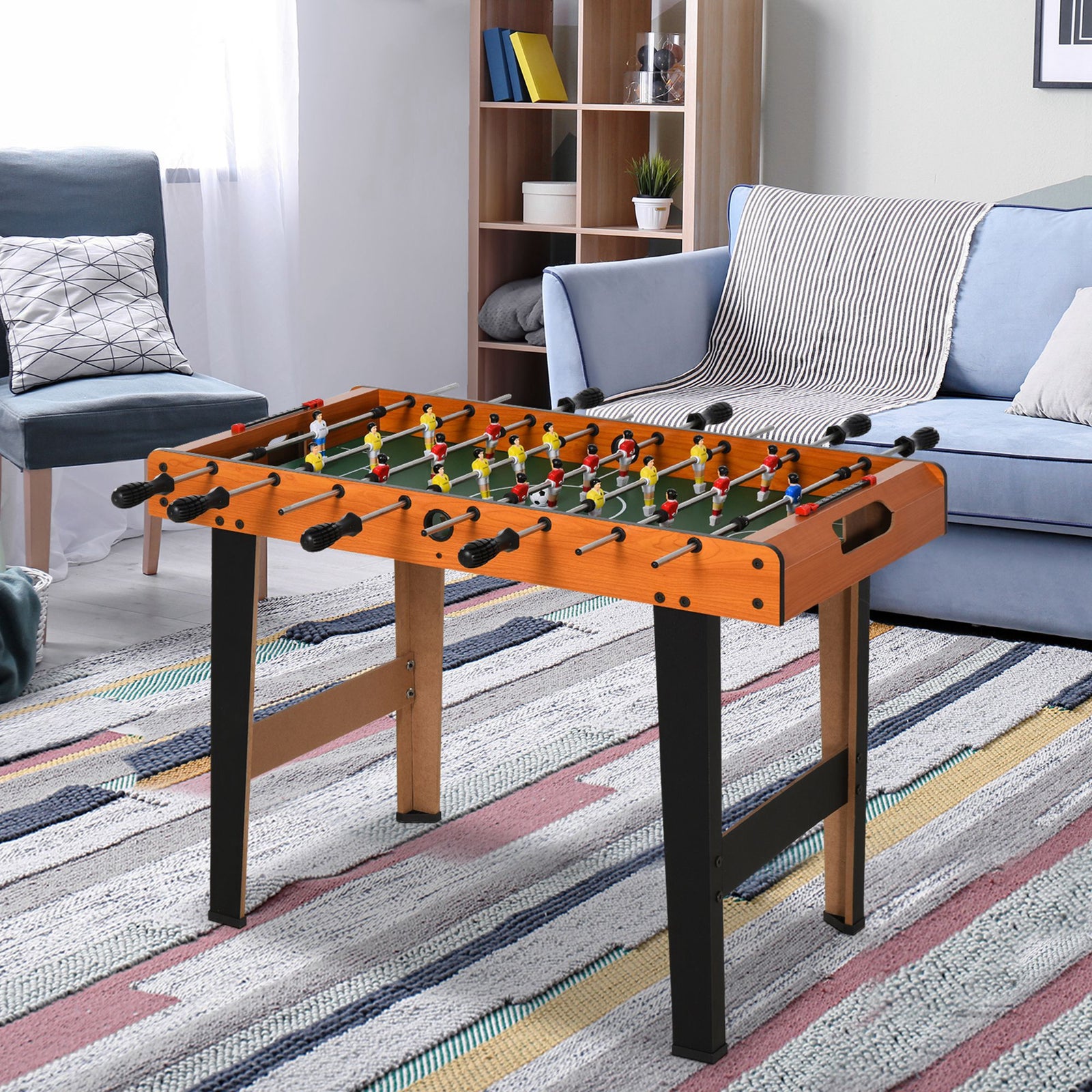 Football Game Table 84.5cm Wood Soccer Arcade Game Room | Yellow