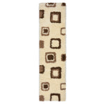 Geometric Thick Shaggy Fluffy Deep Pile Living Room Runner | 60cm x 230cm | Cream
