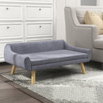 Dog Sofa Bed Raised Couch With Wooden Frame And Soft Cushion | Gray