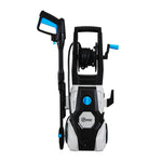 1600w Electric Pressure Washer, 90 Bar High Power Cleaner With Hose Reel, Foam Nozzle & 5m Hose, Portable Outdoor Cleaning Machine | White