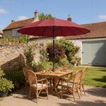 2m Shanghai Garden Parasol Umbrella, Outdoor Sun Shade | Red