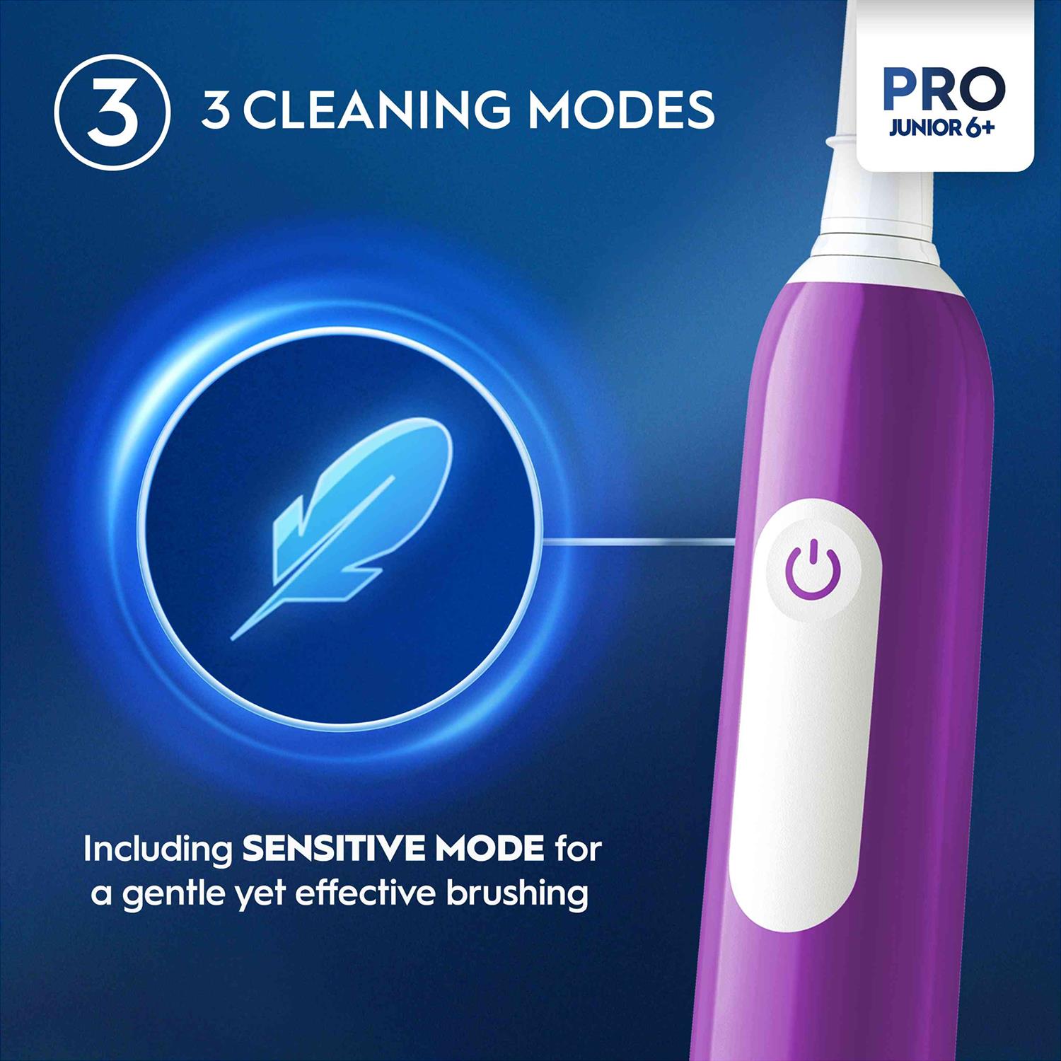 Pro Junior Electric Rechargeable Toothbrush For Kids Aged 6+, Purple