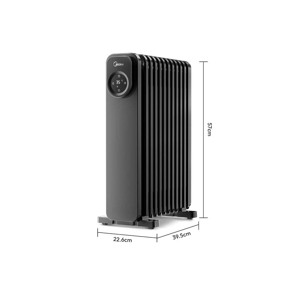 11 U-type Fins Electric Oil Heater Digital Thermostat, Remote Control, 24-hour Timer, Overheat & Tip-over Protection