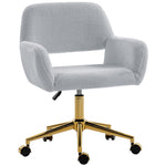 Swivel Office Chair, Vanity Desk Chair With Adjustable Height, Wheels | Grey