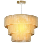 Boho Hemp Rope Pendant Light, Ceiling Light For Bedroom