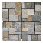 6pcs Interlocking Natural Stone Deck Tiles, 30x30cm Square Outdoor Patio Flooring, Durable Garden Pathway & Poolside Tiles | Stone