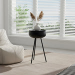 Breeins Modern Metal Side Table With Storage