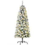 4/5/6ft Prelit Snow Flocked Christmas Tree With Light | 5ft | Green